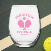 Pickleball Player Club Team Naam gepersonaliseerd Wijnglas Zonder Voet