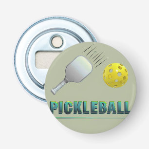 Pickleball Player - Cool Paddle Art Button Flesopener