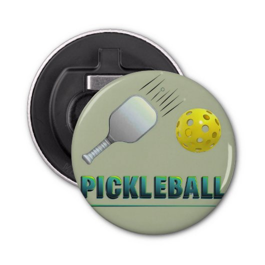 Pickleball Player - Cool Paddle Art Button Flesopener (Voorkant)