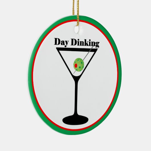 Pickleball Player Day Dinking Ball Martini Olive Keramisch Ornament (Rechts)