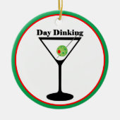 Pickleball Player Day Dinking Ball Martini Olive Keramisch Ornament (Voorkant)