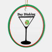 Pickleball Player Day Dinking Ball Martini Olive Keramisch Ornament (Links)
