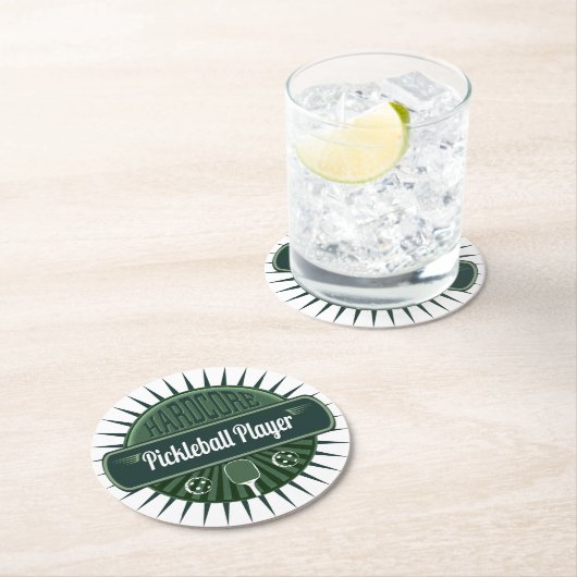 Pickleball Player Dink Party Ronde Kartonnen Onderzetter (Insitu)