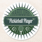 Pickleball Player Dink Party Ronde Kartonnen Onderzetter (Voorkant)
