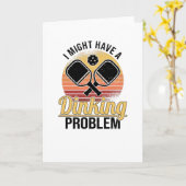 Pickleball Player Dinking Love Pickleball Retro Kaart (Gele Bloem)