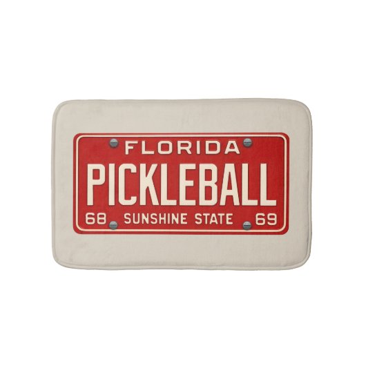 Pickleball Player Fan Retro Florida License Plate Badmat (Voorkant)
