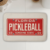Pickleball Player Fan Retro Florida License Plate Badmat