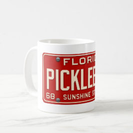 Pickleball Player Fan Retro Florida License Plate Koffiemok