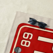 Pickleball Player Fan Retro Florida License Plate Strandlaken (In situ)