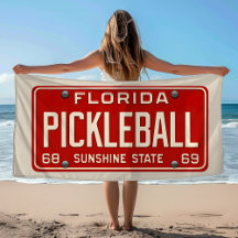 Pickleball Player Fan Retro Florida License Plate