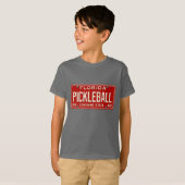 Pickleball Player Fan Retro Florida License Plate T-shirt (Voorkant volledig)