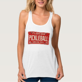 Pickleball Player Fan Retro Florida License Plate Tanktop