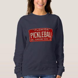 Pickleball Player Fan Retro Florida License Plate Trui