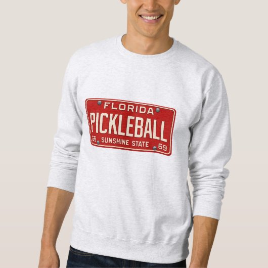 Pickleball Player Fan Retro Florida License Plate Trui (Voorkant)