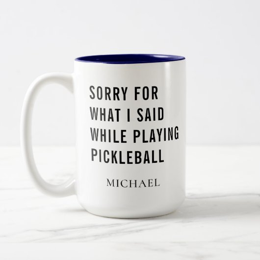 Pickleball Player Gag Personeelssport Tweekleurige Koffiemok (Links)
