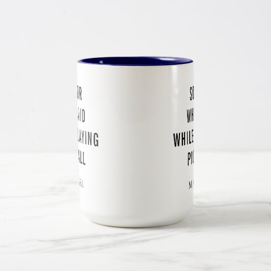 Pickleball Player Gag Personeelssport Tweekleurige Koffiemok (Center)