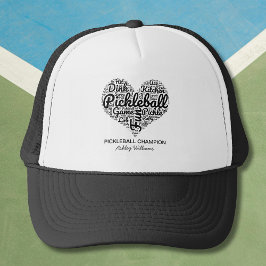 Pickleball Player Gepersonaliseerde naam Tekst Wor Trucker Pet