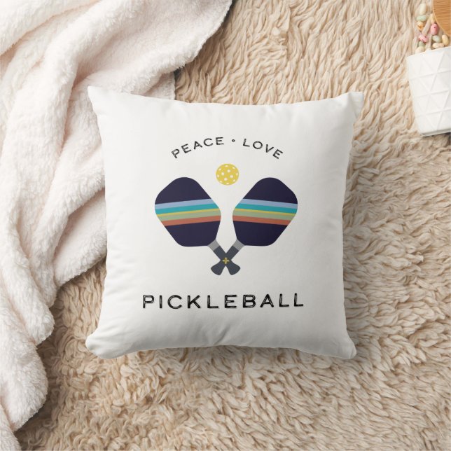 Pickleball Player Gift Peace Love and Pickleball Kussen (Deken)