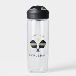 Pickleball Player Gift Peace Love and Pickleball Waterfles