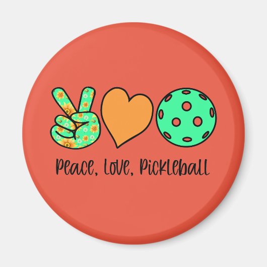Pickleball Player Gift Peace, Love, Pickleball Magneet (Voorkant)