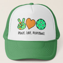 Pickleball Player Gift Peace, Love, Pickleball Trucker Pet