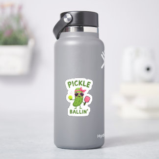 Pickleball Player Gift - "Pickle Ballin'" Sticker