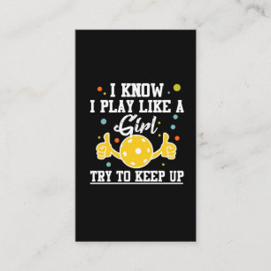 Pickleball Player Girl Sport Athlete Humor Visitekaartje