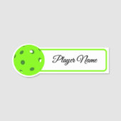 Pickleball Player Green Pickleballs Personalized Naamplaatje (Voorkant)