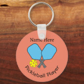 Pickleball Player Key Ring Sleutelhanger (Voorkant)