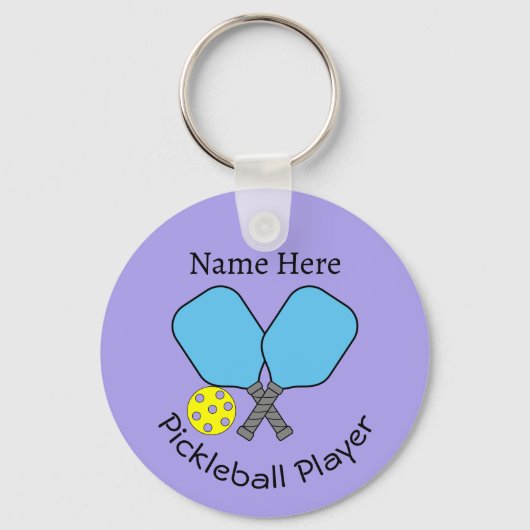 Pickleball Player Key Ring Sleutelhanger (Voorkant)