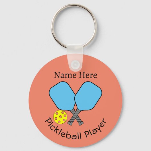 Pickleball Player Key Ring Sleutelhanger (Voorkant)