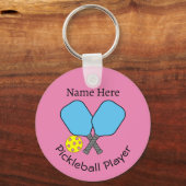 Pickleball Player Key Ring Sleutelhanger (Voorkant)