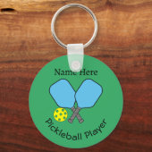 Pickleball Player Key Ring Sleutelhanger (Voorkant)