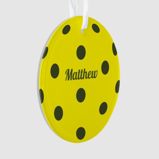 Pickleball Player Monogram Name Ornament (voorkant)