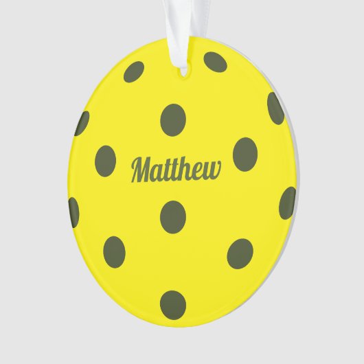 Pickleball Player Monogram Name Ornament (voorkant)