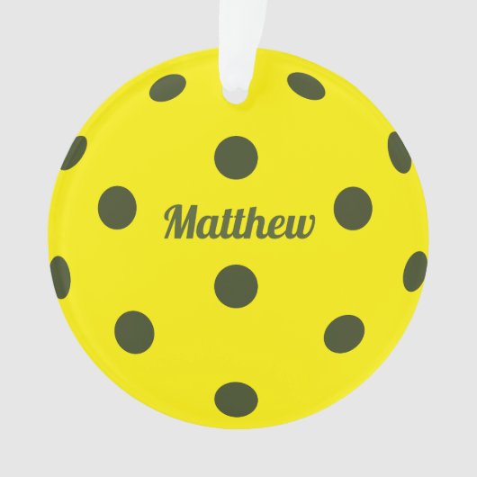 Pickleball Player Monogram Name Ornament (voorkant)