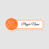 Pickleball Player Orange Pickleballs Personalized Naamplaatje (Voorkant)