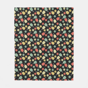 Pickleball Player Paddle en Ball Pattern Fleece Deken