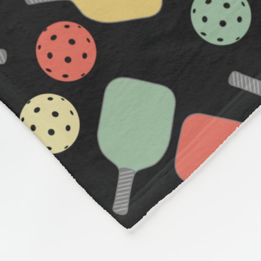 Pickleball Player Paddle en Ball Pattern Fleece Deken (Hoek)