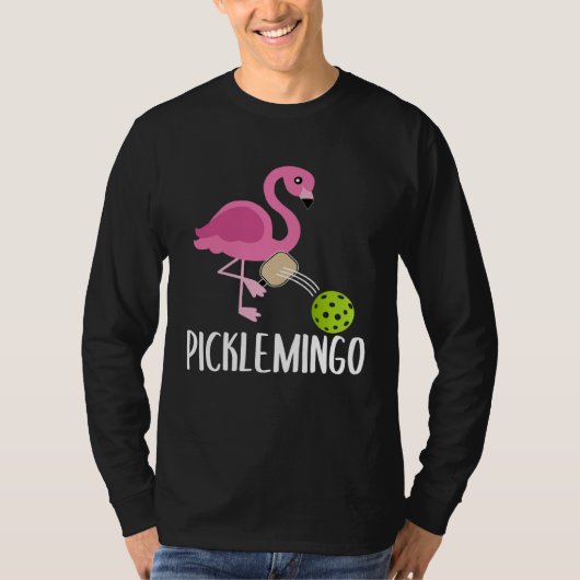 Pickleball Player Paddleball  Picklemingo Pink Fla T-shirt (Voorkant)