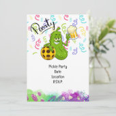 Pickleball Player Party bewaar de datum Kaart (Staand voorkant)
