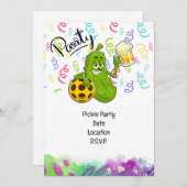 Pickleball Player Party bewaar de datum Kaart (Voorkant / Achterkant)