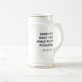 Pickleball Player persoonlijke pap Birthday Gag Bierpul (Voorkant rechts)