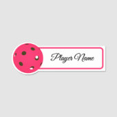 Pickleball Player Pink Pickleballs Personalized Naamplaatje (Voorkant)