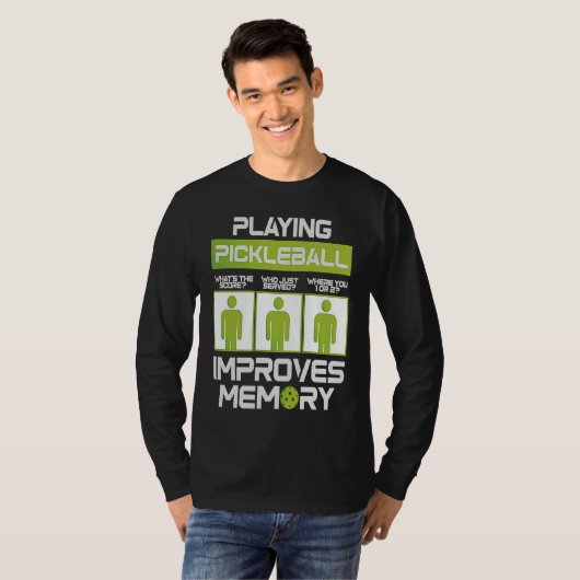 Pickleball Player Playing Pickleball Improves Memo T-shirt (Voorkant volledig)