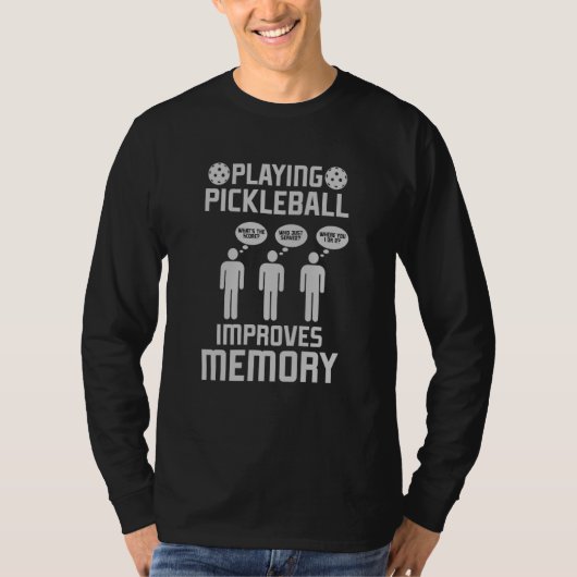 Pickleball Player Playing Pickleball Improves Memo T-shirt (Voorkant)