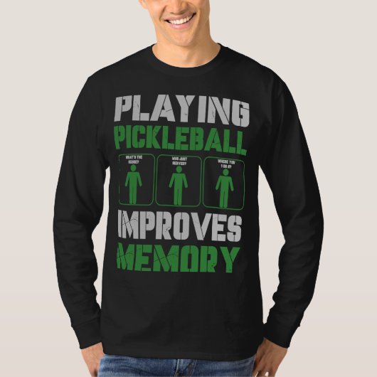 Pickleball Player Playing Pickleball Improves Memo T-shirt (Voorkant)