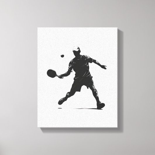 Pickleball Player Silhouette Sport Design Canvas Afdruk (Voorkant)