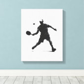 Pickleball Player Silhouette Sport Design Canvas Afdruk (Insitu (Houten vloer))