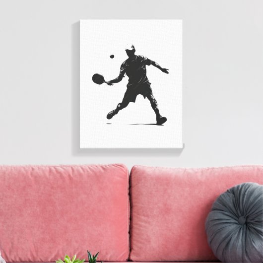 Pickleball Player Silhouette Sport Design Canvas Afdruk (Insitu (Woonkamer))